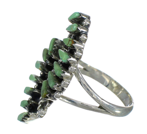 Authentic Sterling Silver Turquoise Needlepoint Ring Size 6-3/4 RX63060